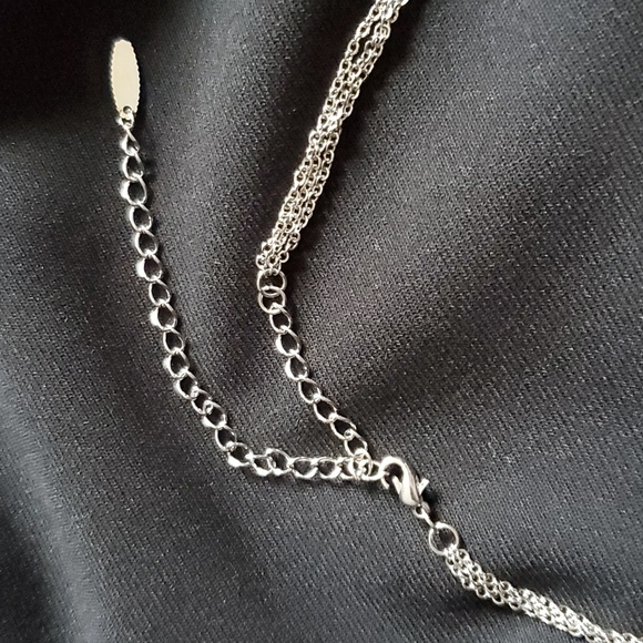 Triple Chain Heart Pendant Necklace - Picture 3 of 6